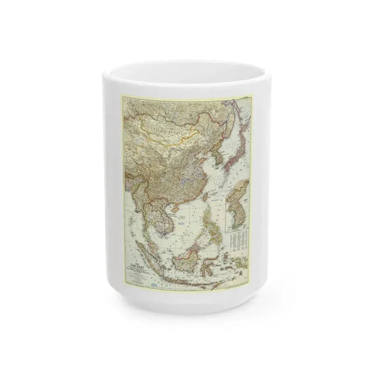 Far East (1952) (Map) White Coffee Mug 15oz - Go Mug Yourself