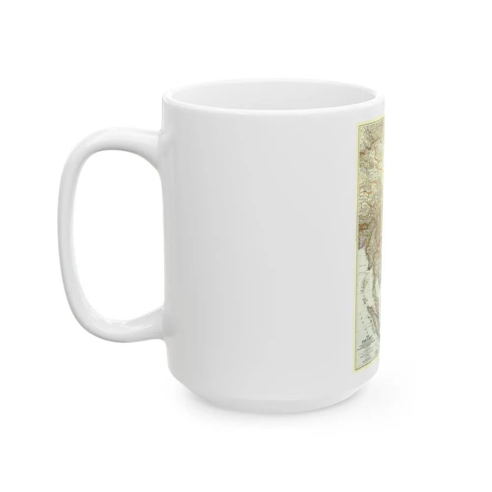 Far East (1952) (Map) White Coffee Mug-Go Mug Yourself