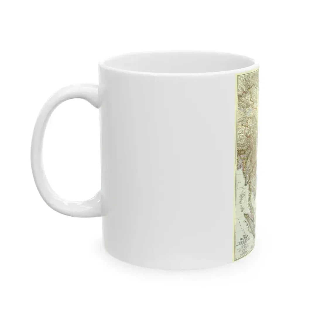 Far East (1952) (Map) White Coffee Mug - Go Mug Yourself