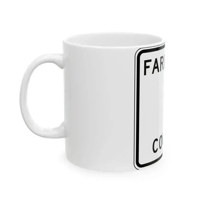 Faribault County Route 1 MN (Minnesota) (Road Sign) White Coffee Mug - Go Mug Yourself