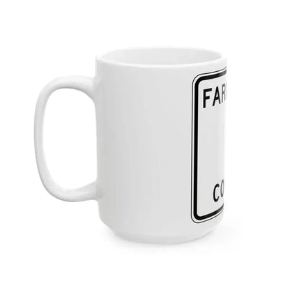 Faribault County Route 1 MN (Minnesota) (Road Sign) White Coffee Mug - Go Mug Yourself
