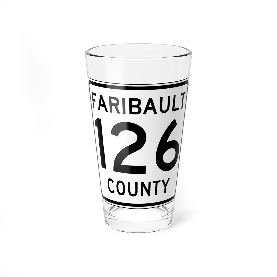 Faribault County Route 126 MN (Minnesota) (Road Sign) Pint Glass 16oz 16oz - Go Mug Yourself