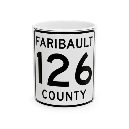 Faribault County Route 126 MN (Minnesota) (Road Sign) White Coffee Mug 11oz - Go Mug Yourself