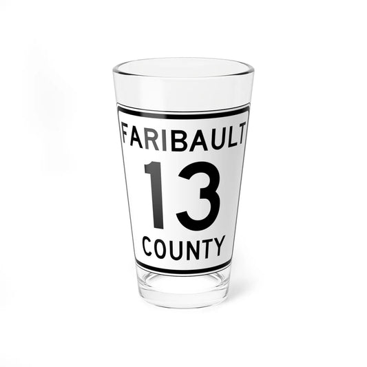 Faribault County Route 13 MN (Minnesota) (Road Sign) Pint Glass 16oz 16oz - Go Mug Yourself