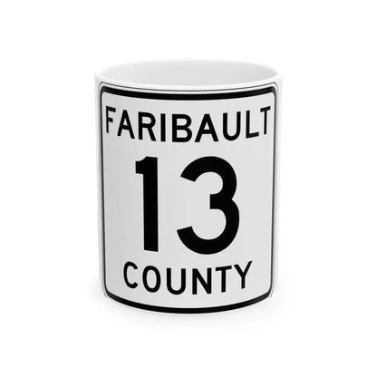 Faribault County Route 13 MN (Minnesota) (Road Sign) White Coffee Mug 11oz - Go Mug Yourself