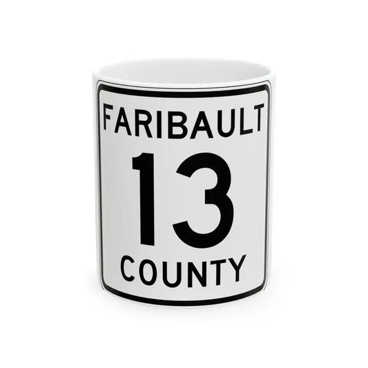 Faribault County Route 13 MN (Minnesota) (Road Sign) White Coffee Mug 11oz - Go Mug Yourself