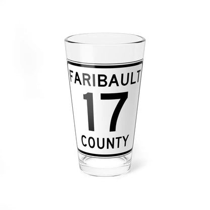 Faribault County Route 17 MN (Minnesota) (Road Sign) Pint Glass 16oz 16oz - Go Mug Yourself