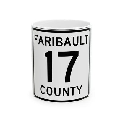 Faribault County Route 17 MN (Minnesota) (Road Sign) White Coffee Mug 11oz - Go Mug Yourself