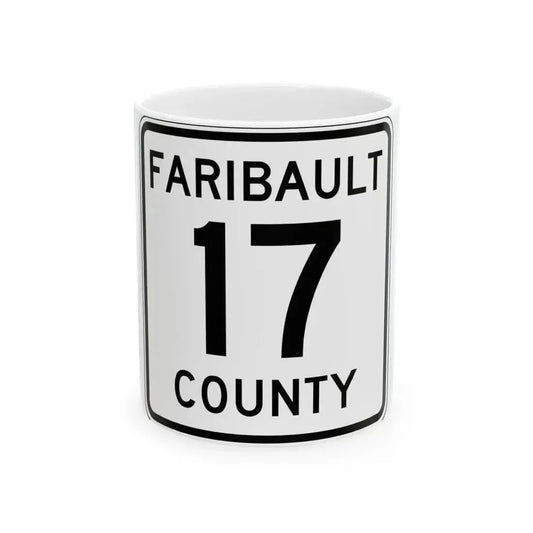 Faribault County Route 17 MN (Minnesota) (Road Sign) White Coffee Mug 11oz - Go Mug Yourself