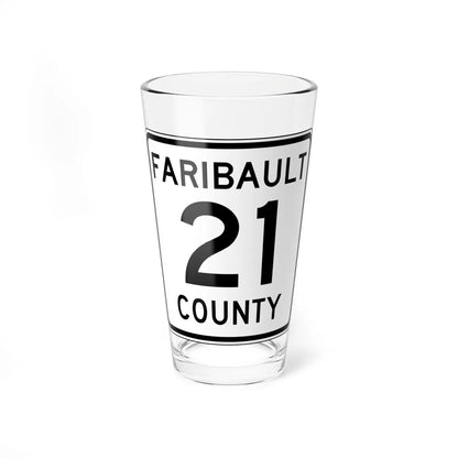Faribault County Route 21 MN (Minnesota) (Road Sign) Pint Glass 16oz 16oz - Go Mug Yourself