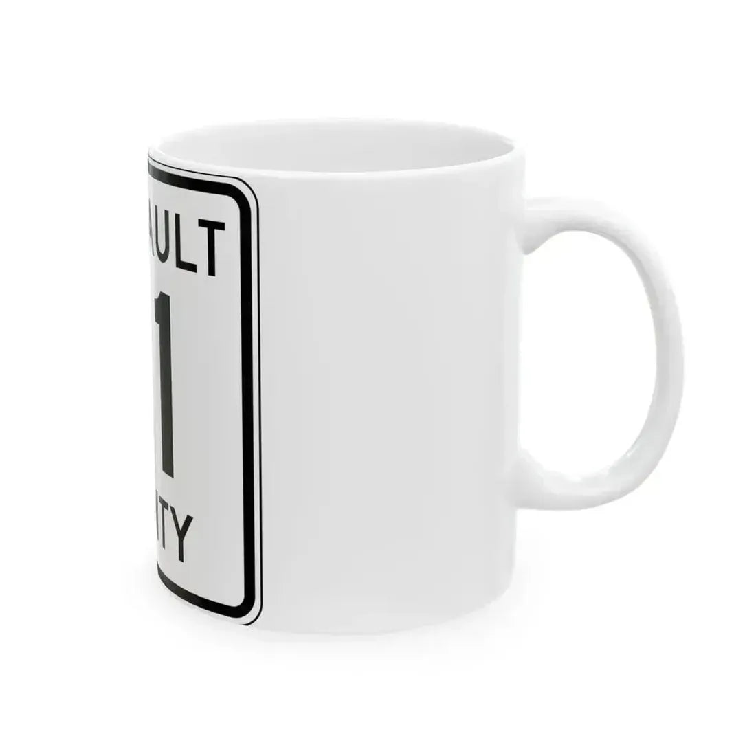 Faribault County Route 21 MN (Minnesota) (Road Sign) White Coffee Mug - Go Mug Yourself