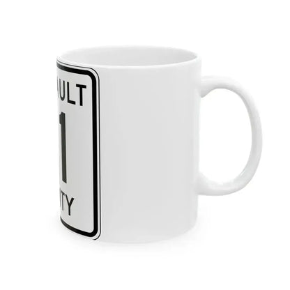 Faribault County Route 21 MN (Minnesota) (Road Sign) White Coffee Mug - Go Mug Yourself