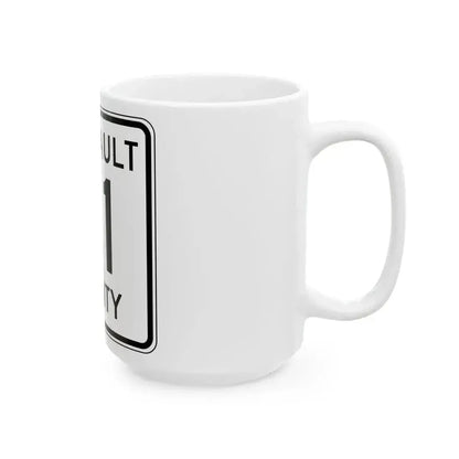 Faribault County Route 21 MN (Minnesota) (Road Sign) White Coffee Mug - Go Mug Yourself
