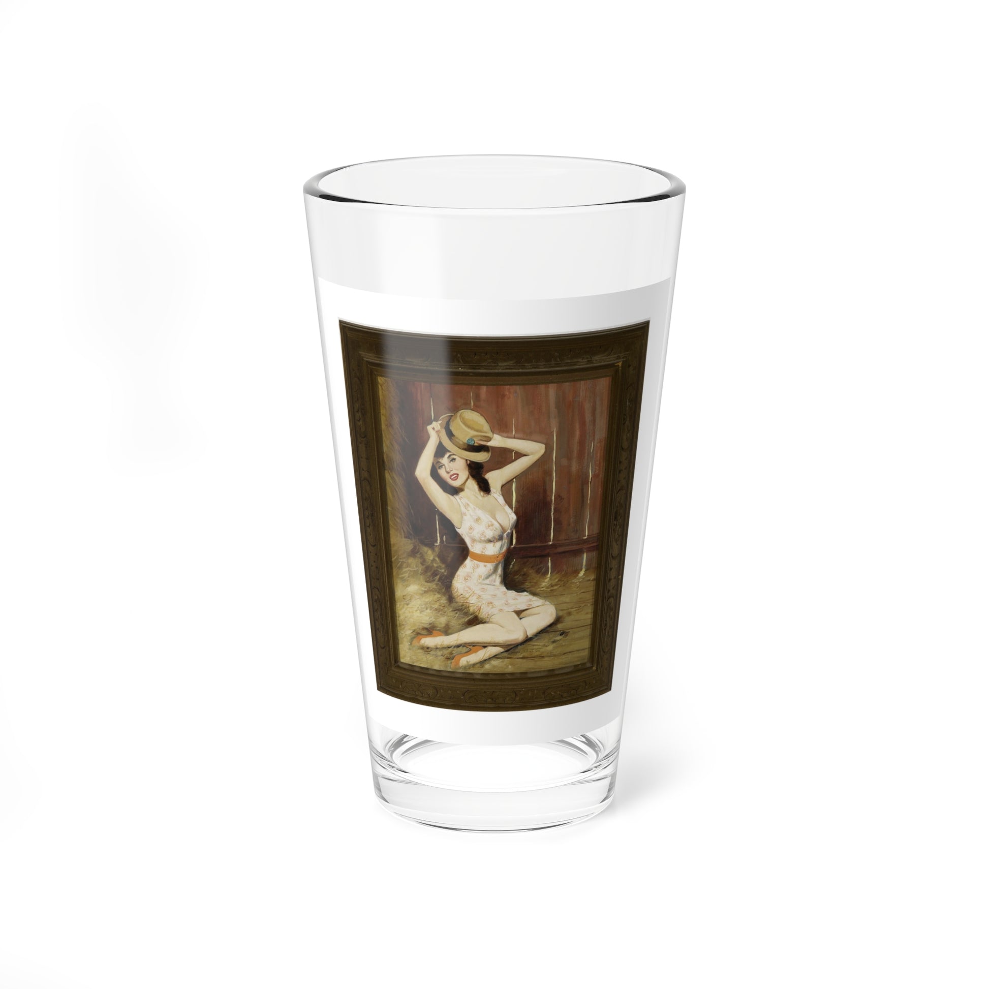 Farm Girl (framed) - Pint Glass 16oz-16oz-Go Mug Yourself