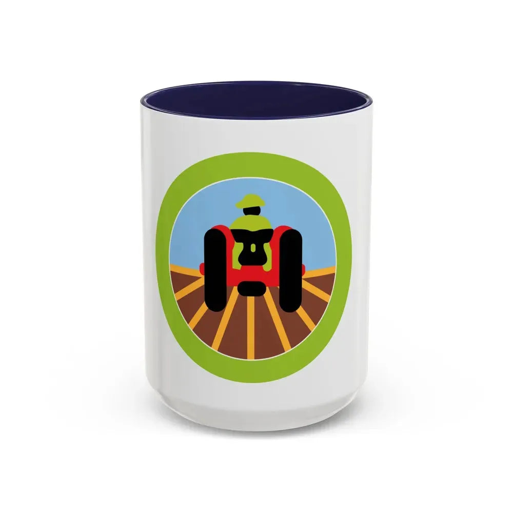 Farm Mechanics (Boy Scout Merit Badge) Accent Coffee Mug 15oz Navy - Go Mug Yourself
