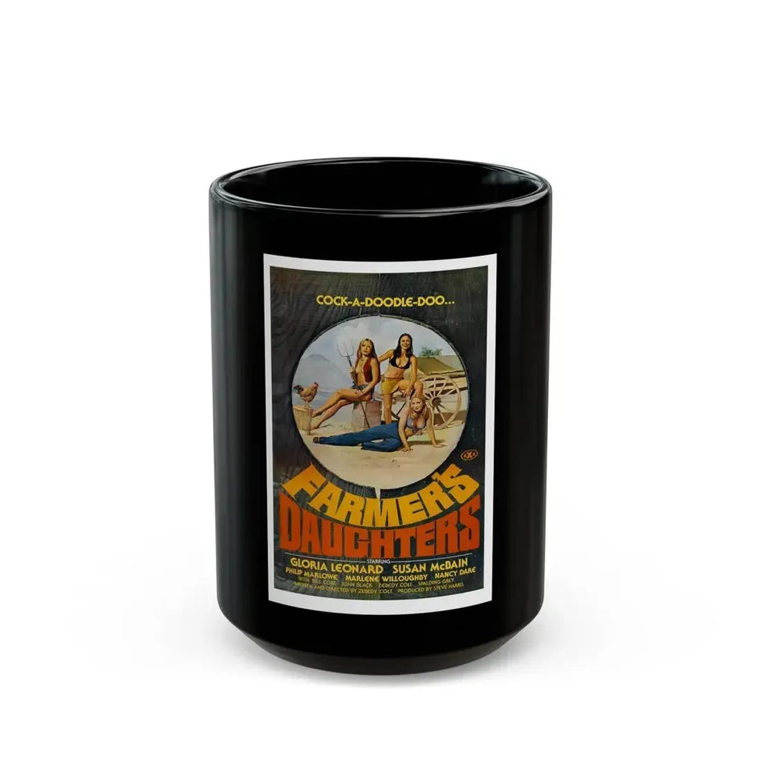FARMER'S DAUGHTERS 1976 Movie Poster - Black Coffee Mug 15oz - Go Mug Yourself