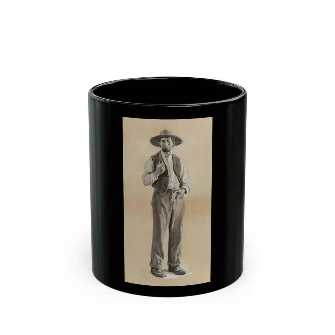 Farmer with his Pipe - Black Coffee Mug 11oz - Go Mug Yourself