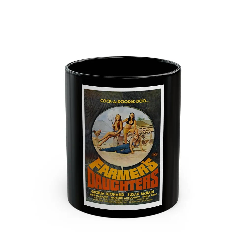 FARMER'S DAUGHTERS 1976 Movie Poster - Black Coffee Mug-11oz-Go Mug Yourself