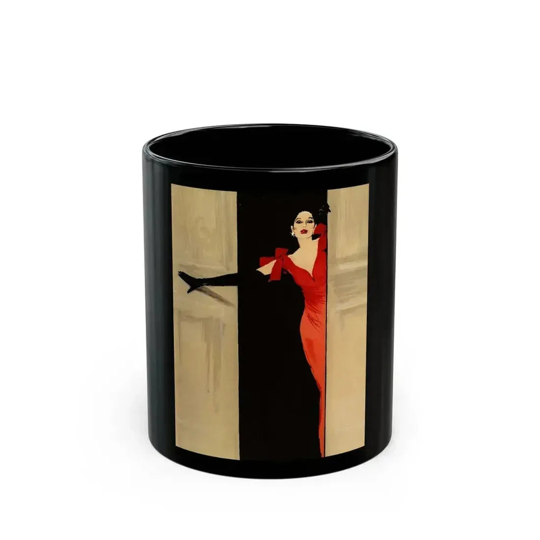 Fashion illustration (1)_1 - Black Coffee Mug 11oz - Go Mug Yourself