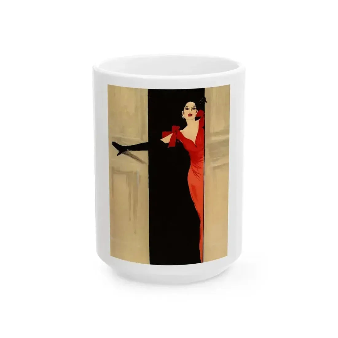 Fashion illustration (1)_1 - White Coffee Mug 15oz - Go Mug Yourself