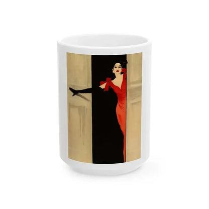 Fashion illustration (1)_1 - White Coffee Mug 15oz - Go Mug Yourself