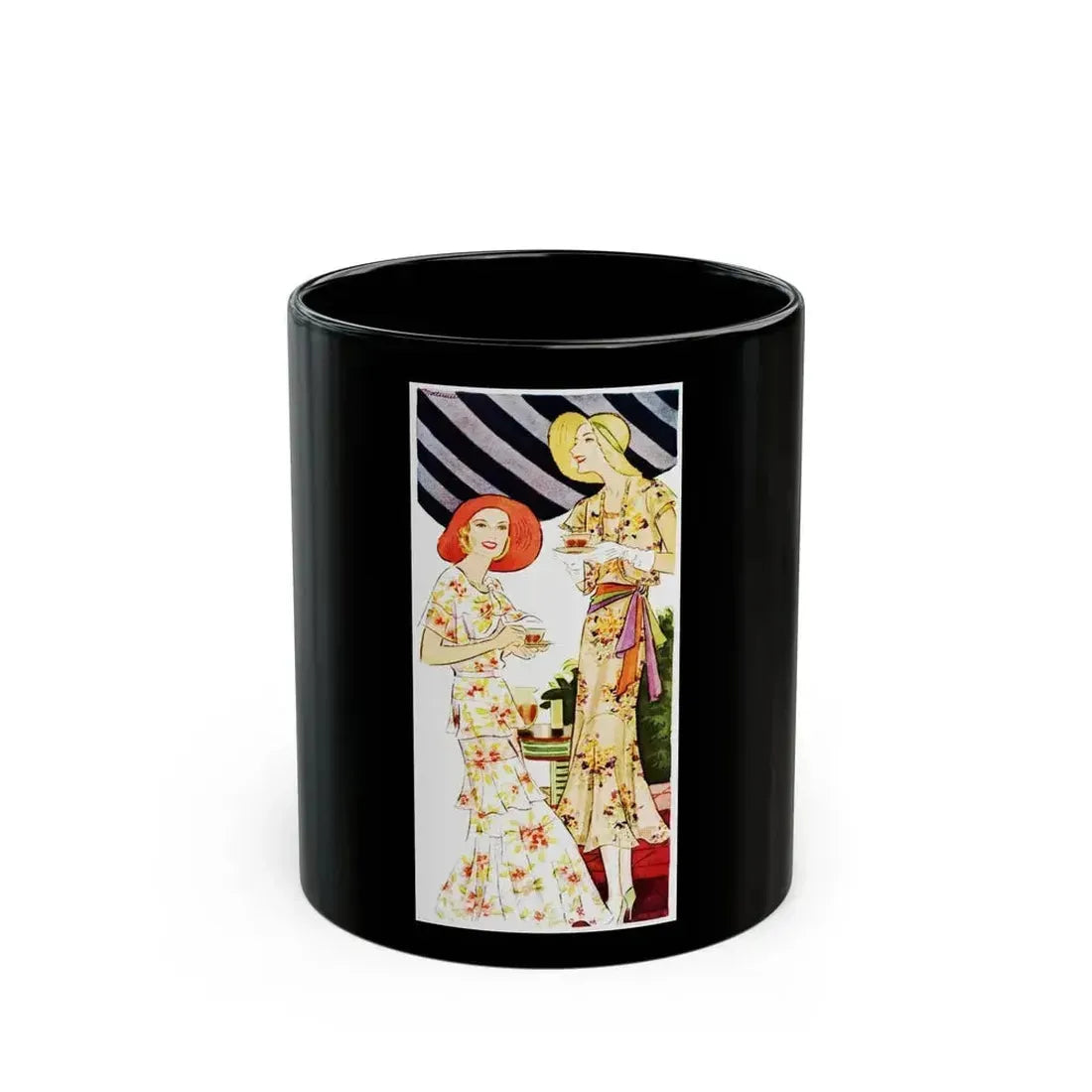 Fashion Illustration (1) - Black Coffee Mug 11oz - Go Mug Yourself