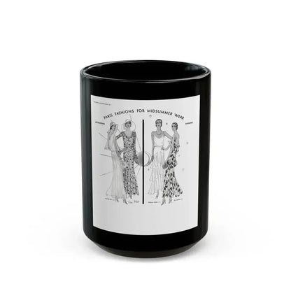 Fashion Illustration (1), Pictorial Review, August 1930 - Black Coffee Mug 15oz - Go Mug Yourself