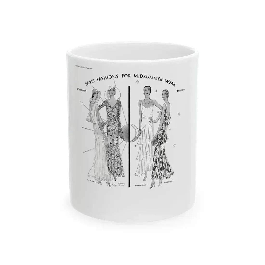 Fashion Illustration (1), Pictorial Review, August 1930 - White Coffee Mug 11oz - Go Mug Yourself