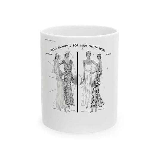 Fashion Illustration (1), Pictorial Review, August 1930 - White Coffee Mug 11oz - Go Mug Yourself