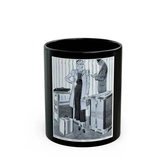 Fashion Illustration, 1933 - Black Coffee Mug 11oz - Go Mug Yourself