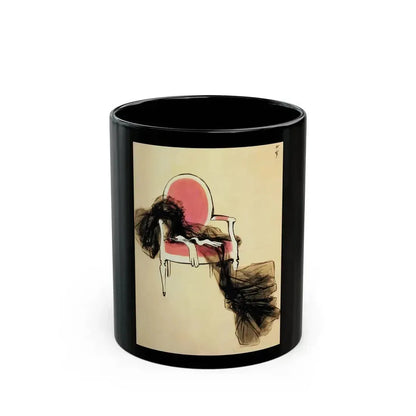 Fashion illustration (2)_1 - Black Coffee Mug 11oz - Go Mug Yourself