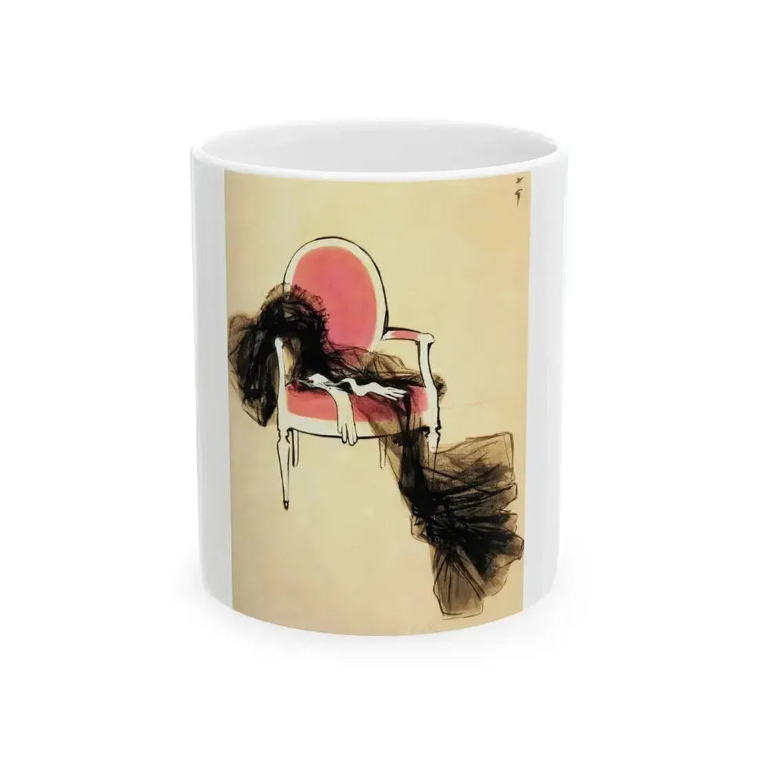 Fashion illustration (2)_1 - White Coffee Mug 11oz - Go Mug Yourself