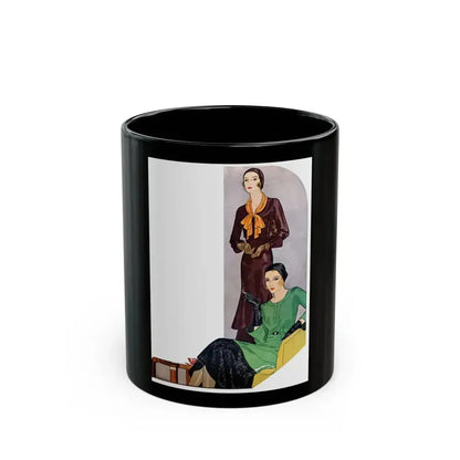 Fashion Illustration (2) - Black Coffee Mug 11oz - Go Mug Yourself