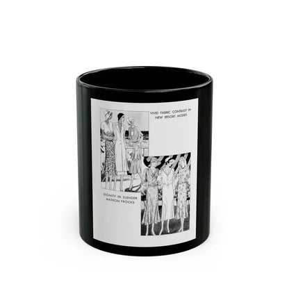 Fashion Illustration (2), Pictorial Review, August 1930 - Black Coffee Mug 11oz - Go Mug Yourself