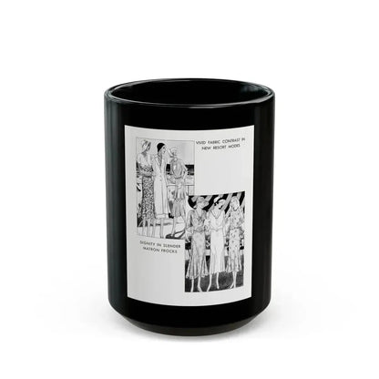 Fashion Illustration (2), Pictorial Review, August 1930 - Black Coffee Mug 15oz - Go Mug Yourself