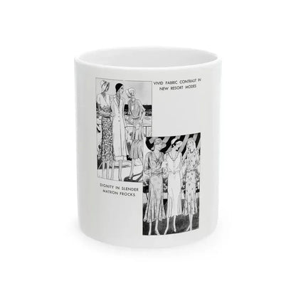 Fashion Illustration (2), Pictorial Review, August 1930 - White Coffee Mug 11oz - Go Mug Yourself
