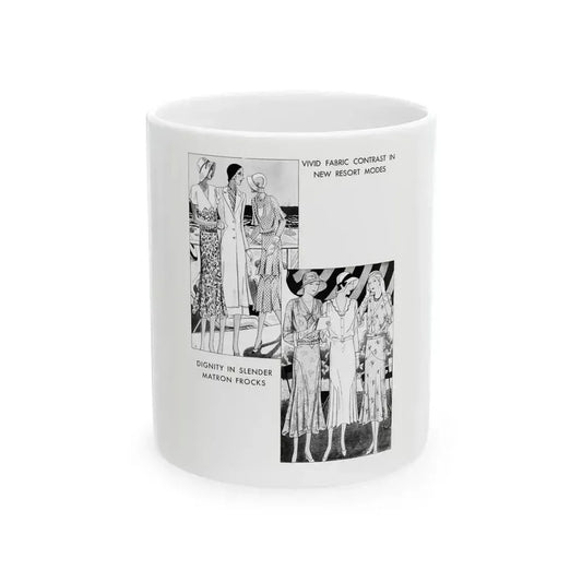 Fashion Illustration (2), Pictorial Review, August 1930 - White Coffee Mug 11oz - Go Mug Yourself
