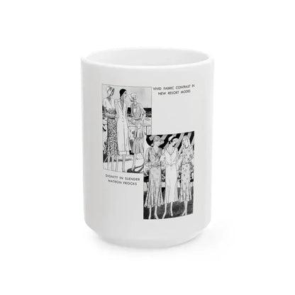 Fashion Illustration (2), Pictorial Review, August 1930 - White Coffee Mug 15oz - Go Mug Yourself