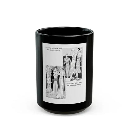 Fashion Illustration (3), Pictorial Review, August 1930 - Black Coffee Mug 15oz - Go Mug Yourself