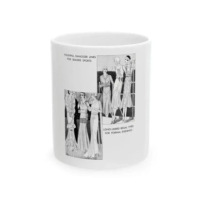 Fashion Illustration (3), Pictorial Review, August 1930 - White Coffee Mug 11oz - Go Mug Yourself