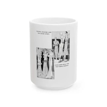 Fashion Illustration (3), Pictorial Review, August 1930 - White Coffee Mug 15oz - Go Mug Yourself