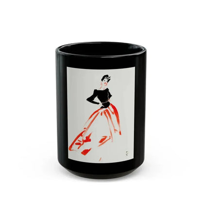 Fashion illustration (4) - Black Coffee Mug 15oz - Go Mug Yourself