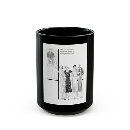 Fashion Illustration (4), Pictorial Review, August 1930 - Black Coffee Mug 15oz - Go Mug Yourself