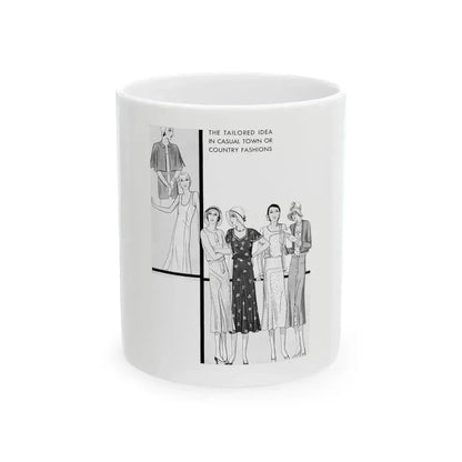 Fashion Illustration (4), Pictorial Review, August 1930 - White Coffee Mug 11oz - Go Mug Yourself