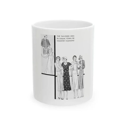 Fashion Illustration (4), Pictorial Review, August 1930 - White Coffee Mug 11oz - Go Mug Yourself
