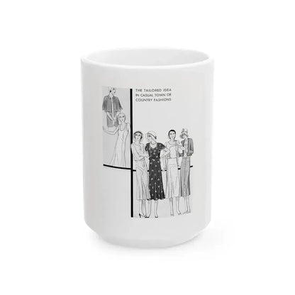Fashion Illustration (4), Pictorial Review, August 1930 - White Coffee Mug 15oz - Go Mug Yourself