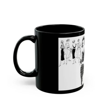 Fashion Illustration by Erica Perl, 1957 (1) - Black Coffee Mug - Go Mug Yourself