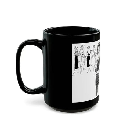 Fashion Illustration by Erica Perl, 1957 (1) - Black Coffee Mug - Go Mug Yourself