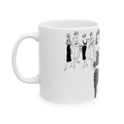 Fashion Illustration by Erica Perl, 1957 (1) - White Coffee Mug - Go Mug Yourself