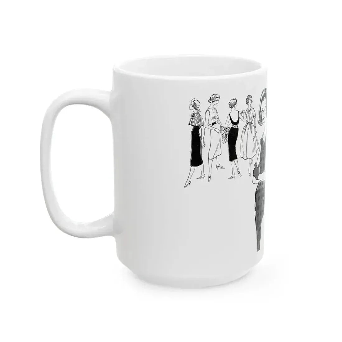 Fashion Illustration by Erica Perl, 1957 (1) - White Coffee Mug - Go Mug Yourself